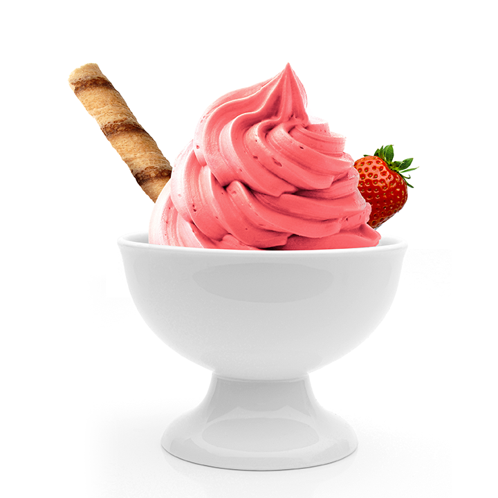 frozen yogurt with syrop