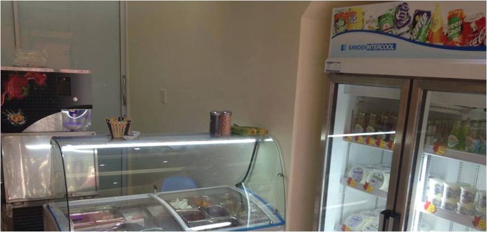 frozen yogurt machine in an ice cream parlor in Thailand