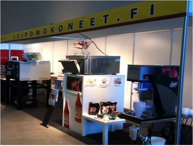 frozen yogurt machine in a food exhibition in Helsinki, Finland