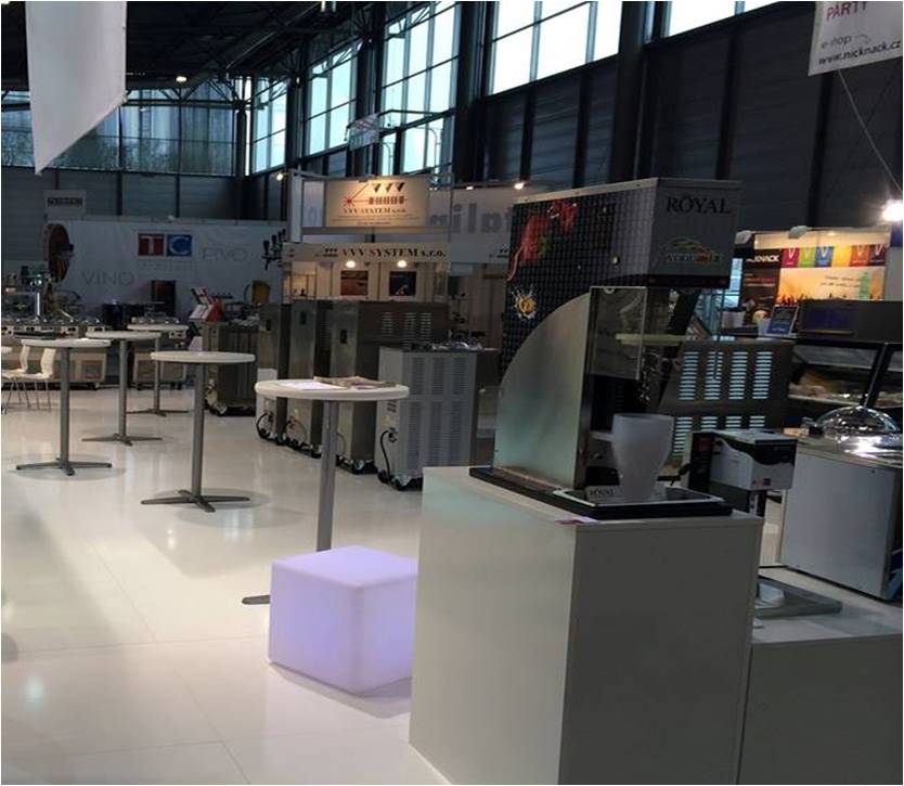 frozen yogurt machine in a food exhibition in the Czech Republic