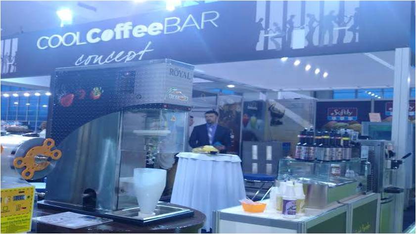 frozen yogurt machine in a food exhibition in Belgrad, Serbia
