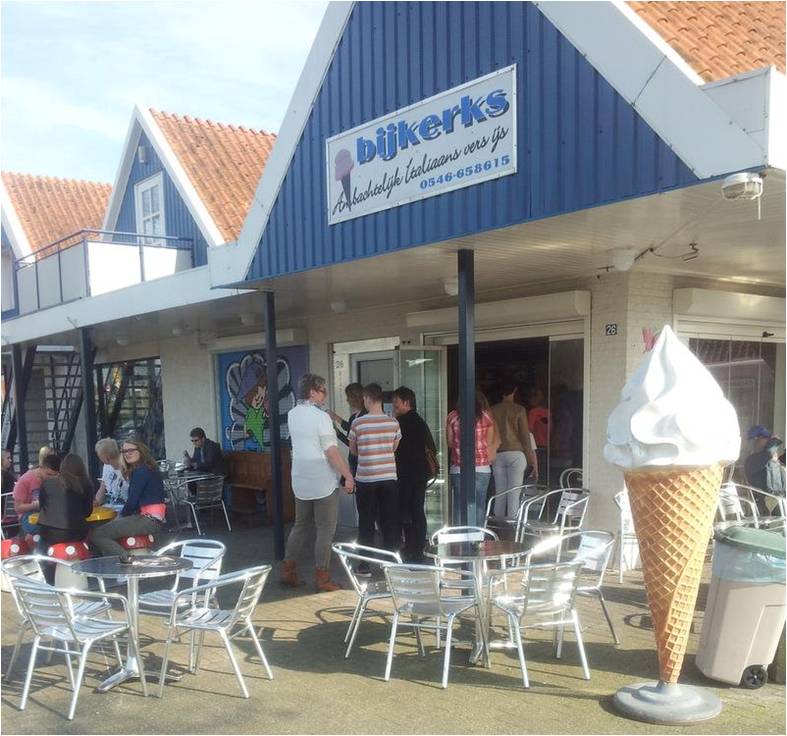 ice cream blizzard machine in a Netherlands parlor
