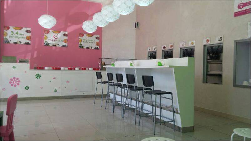 soft ice cream machines in an Ethiopian ice cream parlor